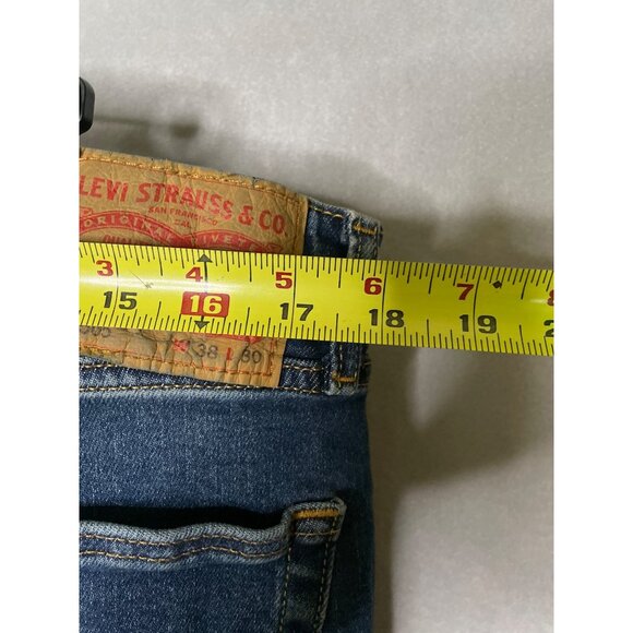 Levis Mens Denim Jeans W38 L30 Denim Cotton Elastane Blue Wash 501 Straight Fit - Picture 6 of 8